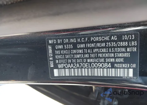 2014 Porsche Panamera 4 из США, поврежденный, VIN WP0AA2A70EL009084